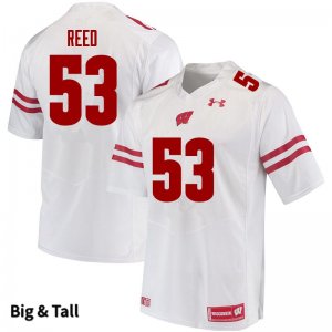 Men's Wisconsin Badgers NCAA #53 Malik Reed White Authentic Under Armour Big & Tall Stitched College Football Jersey AH31Q03EF